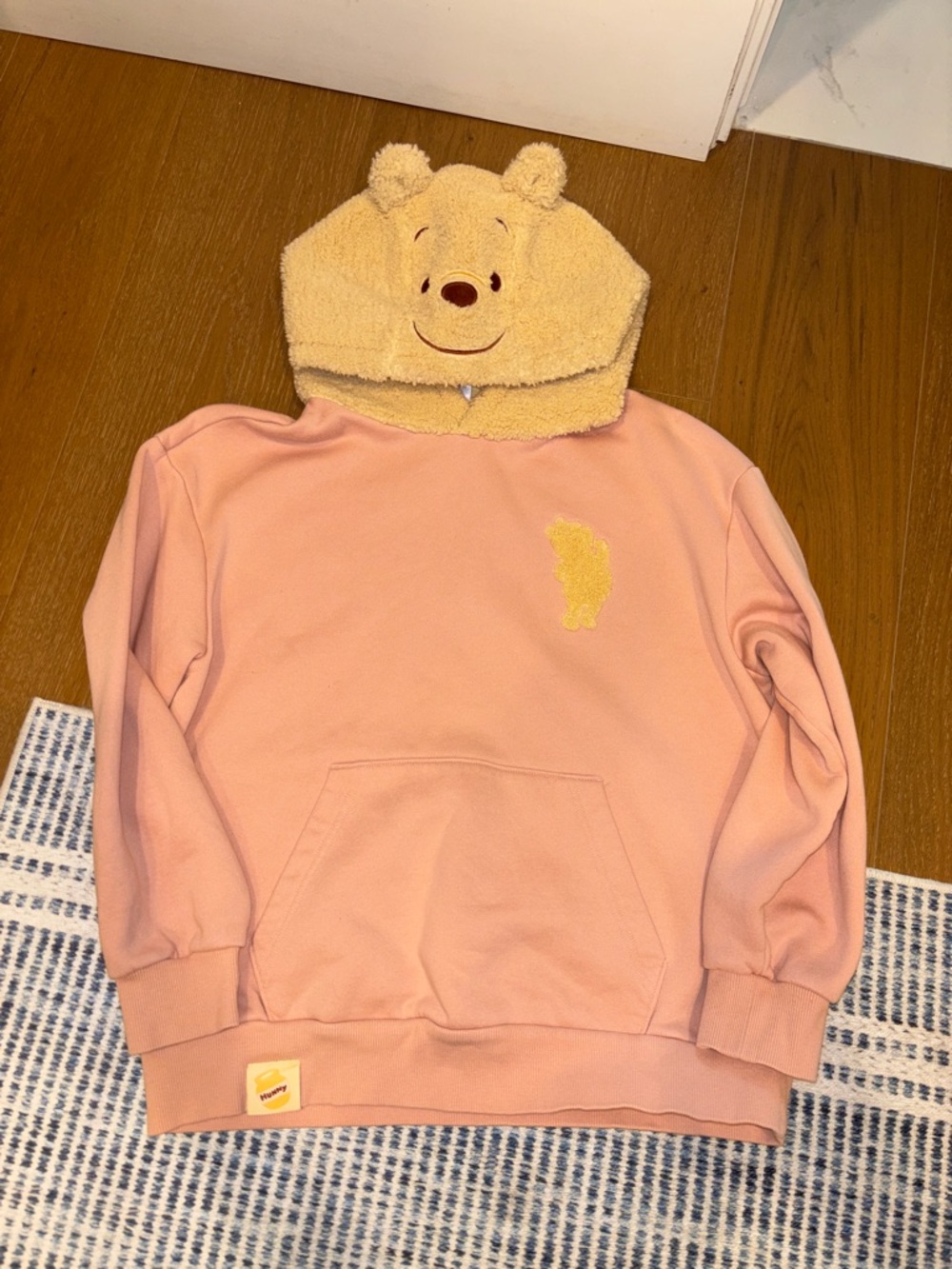 Disney Pink Winnie the Pooh Hoodie with Yellow Hood
